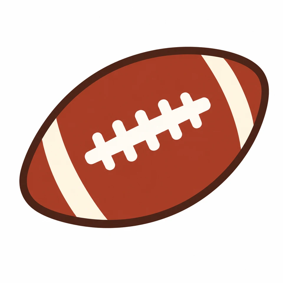 Brown American football source artwork with white laces